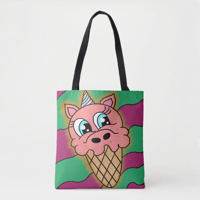 ice cream unicorn tote bag (Front)