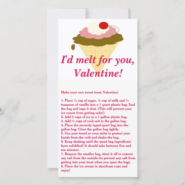 Ice Cream Valentine's Day Card (Front)