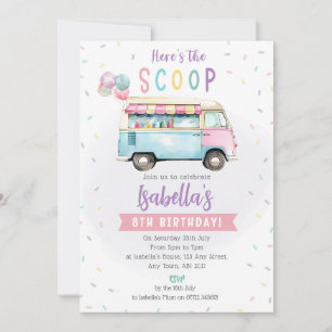 Ice Cream Van Birthday Invite - Here's the Scoop