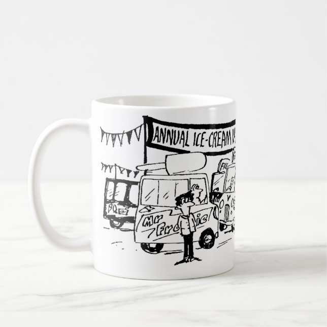 Ice Cream Van Championships Cartoon Coffee Mug (Left)