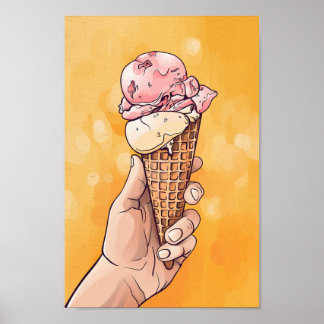 Ice Cream Vintage Retro Artwork Poster
