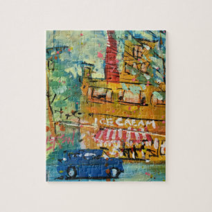 Ice Cream Visit Painting / Artist Larry Lerew Jigsaw Puzzle