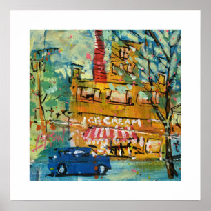 Ice Cream Visit Painting / Artist Larry Lerew Poster