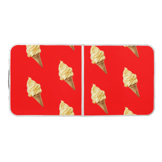 Ice-cream Vivid red Beer Pong Table