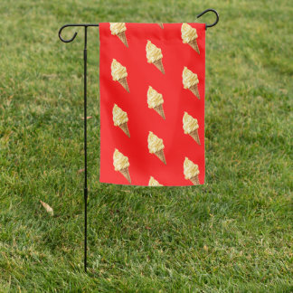 Ice-cream Vivid red Garden Flag