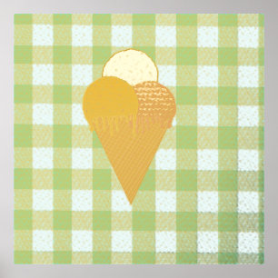 ice-cream waffle cone foil prints