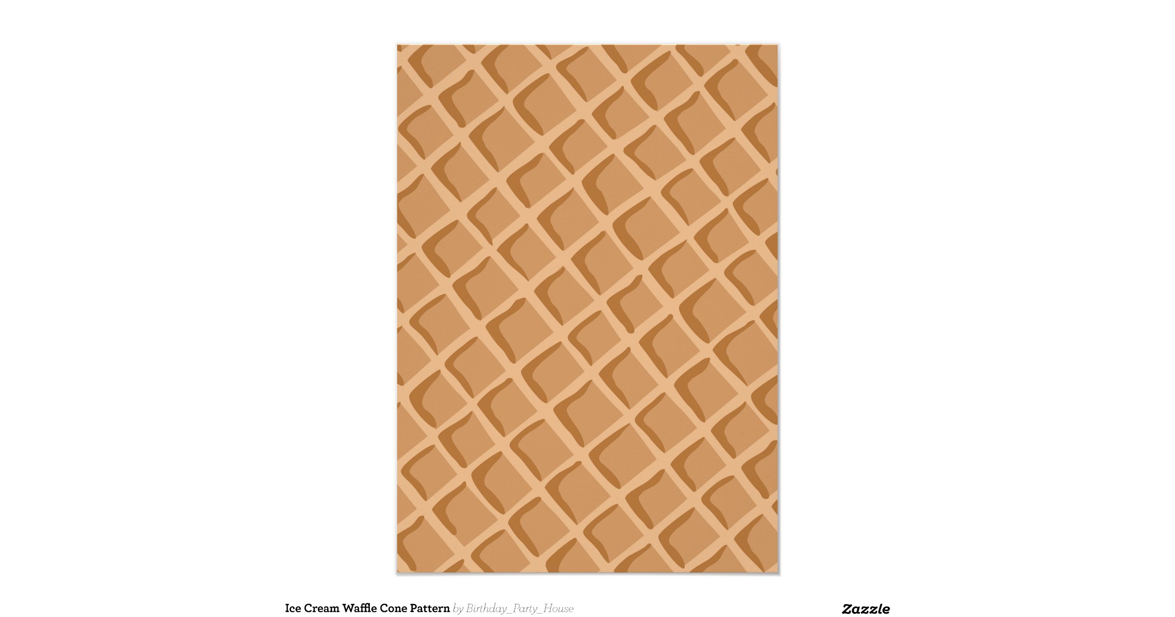 Ice cream waffle cone pattern 4 5x6 25 paper invitation card zazzle