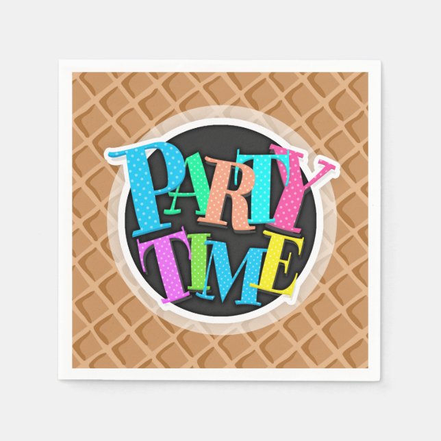 Ice Cream Waffle Cone Pattern Paper Napkins (Front)