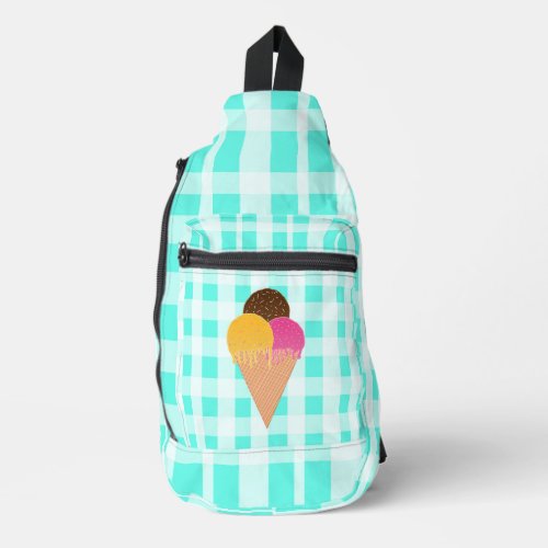 ice_cream waffle cone sling bag