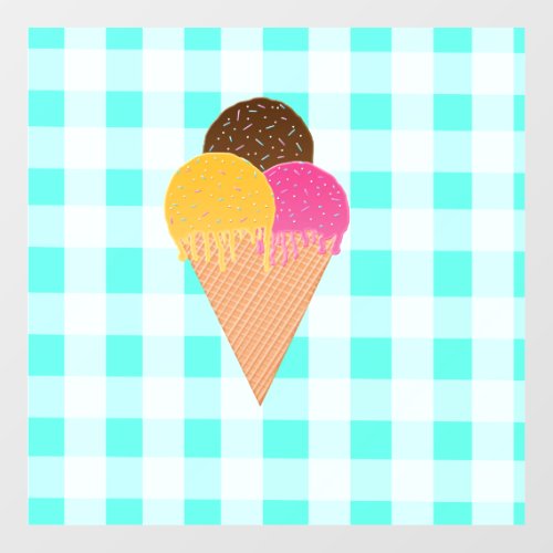 ice_cream waffle cone wall decal 