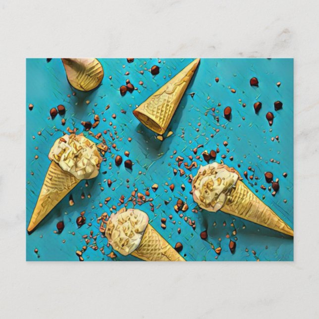 Ice cream waffle cones postcard (Front)