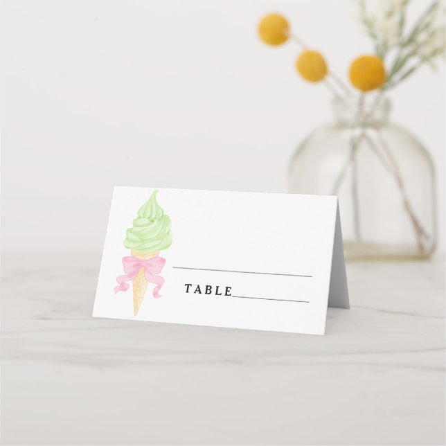 Ice-cream Wedding place cards (Front)