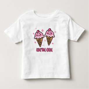 Ice Cream We're One Twin Girls Toddler T-shirt