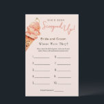Ice Cream "Where were they" Bridal shower game<br><div class="desc">Watercolor Ice Cream with engagement ring on top "She's got scooped up" Where Were They,  Bridal shower game. Personalize the back of the card with name of the couple and shower date.</div>