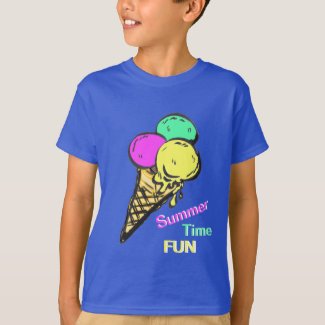 Ice Cream White Color Summer Time Fun T-Shirt