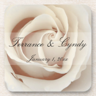 Ice Cream White Rose Coaster