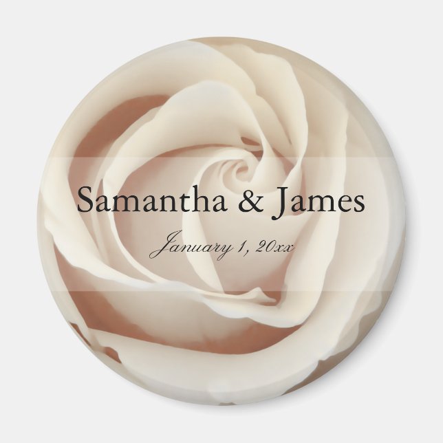 Ice Cream White Rose Magnet (Front)