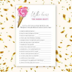 Ice cream - Who knows the bride best game