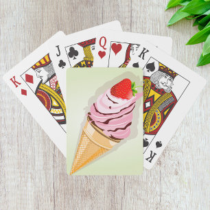 Ice Cream With A Strawberry Poker Cards