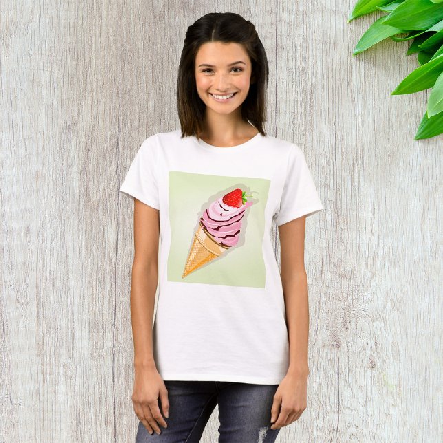 Ice Cream With A Strawberry T-Shirt (Creator Uploaded)