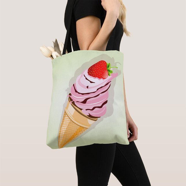 Ice Cream With A Strawberry Tote Bag (Creator Uploaded)