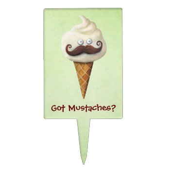 Ice Cream With Mustaches Cake Topper by partymonster at Zazzle