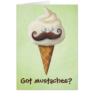 Ice Cream with Mustaches Cards