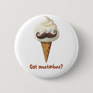 Ice Cream with Mustaches Pinback Button