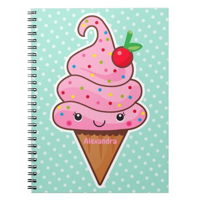 Ice cream - with name - notebook (Front)