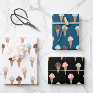 Ice Cream with Sprinkles Modern Colorful Cute Gift Wrapping Paper Sheets