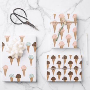 Ice Cream with Sprinkles Modern Colorful Cute Gift Wrapping Paper Sheets
