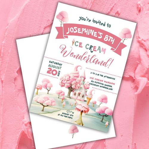 Ice Cream Wonderland Party  Invitation