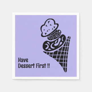 Ice Cream Woodcut Napkins