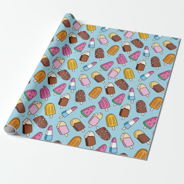 Ice Cream Wrapping Paper (Unrolled)