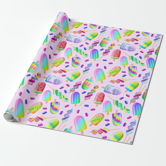 Ice Cream Wrapping Paper (Unrolled)