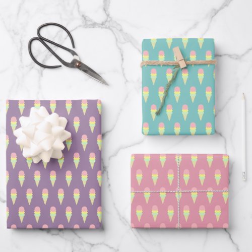 Ice Cream Wrapping Paper Sheets
