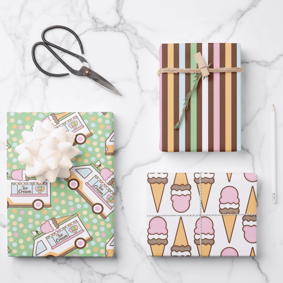 Ice Cream Wrapping Paper Sheets Zazzle