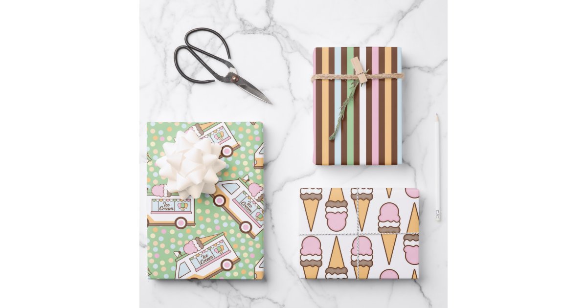 Ice Cream Wrapping Paper Sheets Zazzle