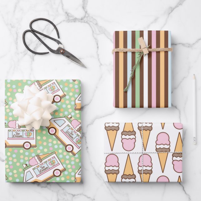 Ice Cream Wrapping Paper Sheets (Front)