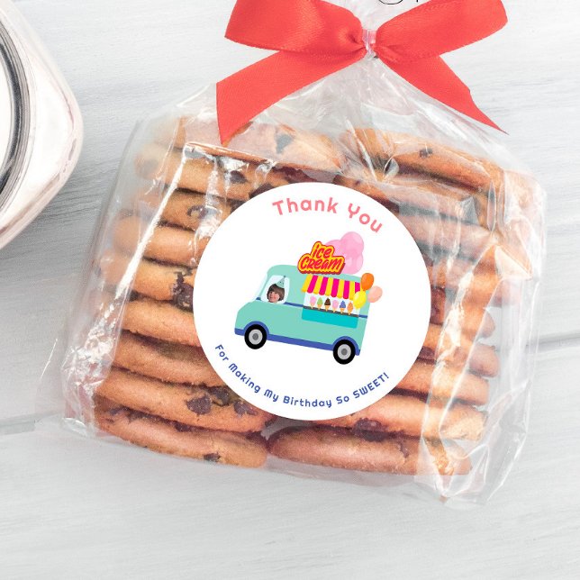 Ice Cream You Scream Birthday Classic Round Sticker (Creator Uploaded)