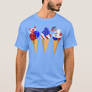 Ice Creams American Flag Happy 4th Of July Sweets T-Shirt