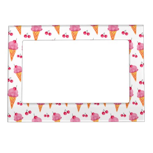 Ice creams  cherries magnetic photo frame