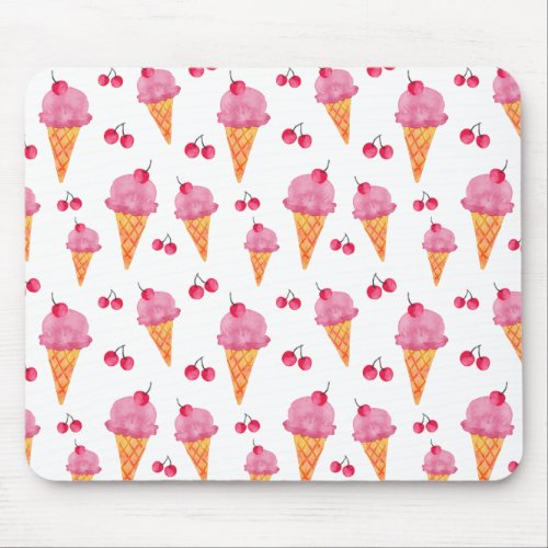 Ice creams  cherries mouse pad