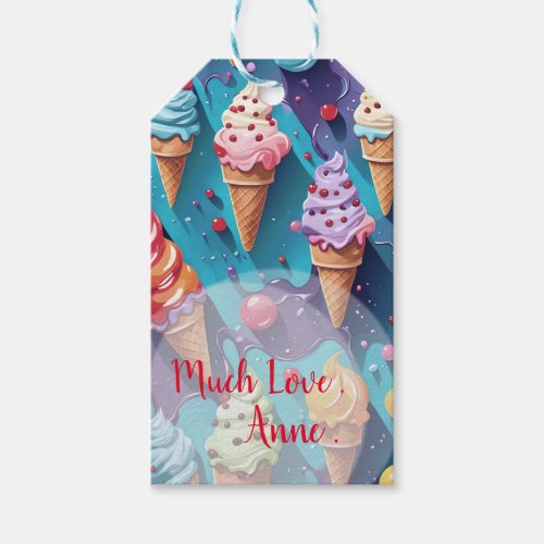 Ice Creams Colorful Art  Gift Tags