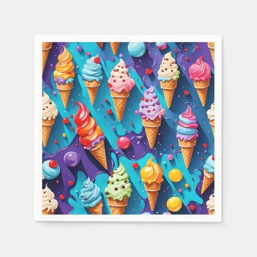 Ice Creams Colorful Art  Napkins