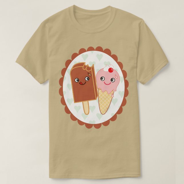 Ice Creams In Love  T-Shirt (Design Front)