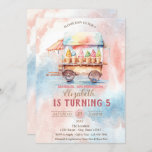 Ice Creams Watercolor Splash Birthday Invitation