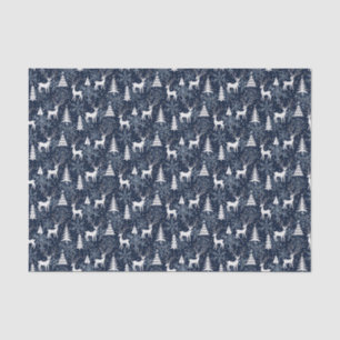 Ice Crystal Christmas Deer Stone Blue-Gray Tissue Paper
