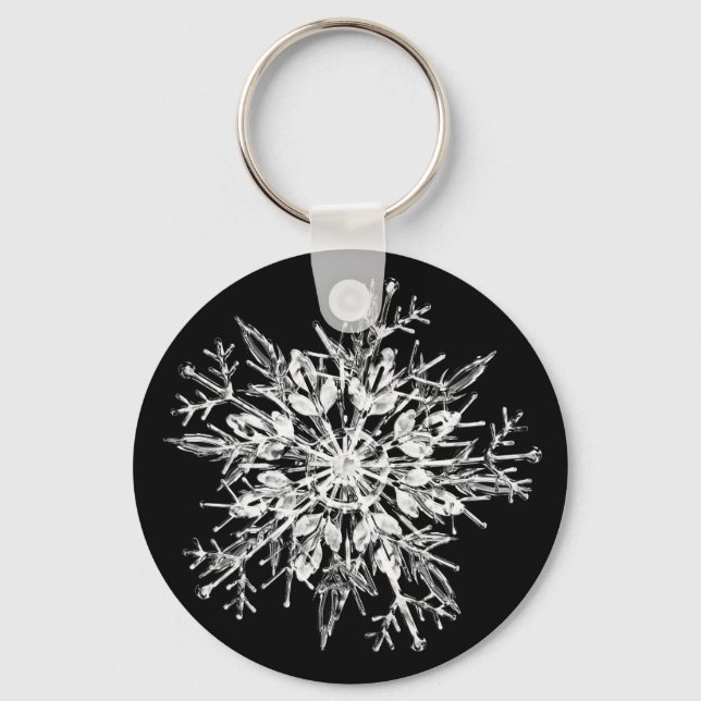 Ice crystal snowflake keychain (Front)