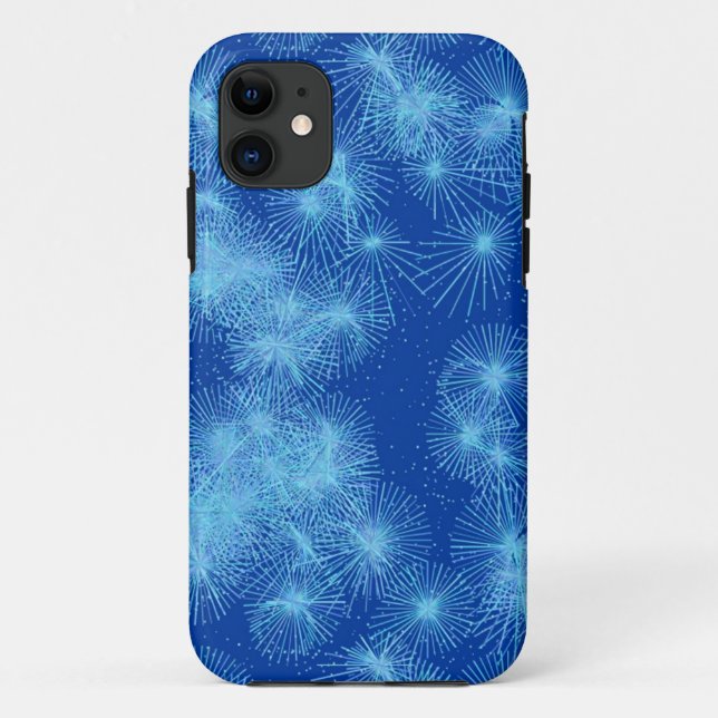 Ice crystal starbursts, blue background Case-Mate iPhone case (Back)